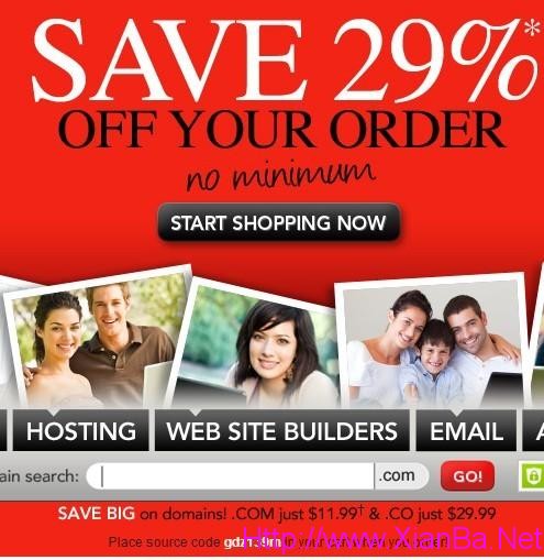 godaddy 29%折扣优惠码-2011/01/21