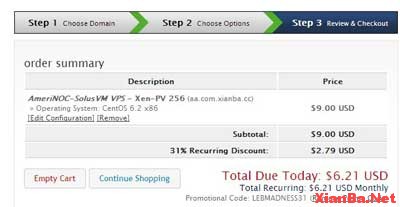 AmeriNOC – 256MB 25GB 2TB Xen VPS只需6.21美元