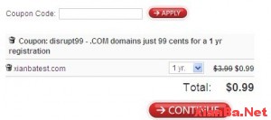 Domain 2012年5月0.99美元域名优惠码