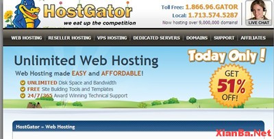 鳄鱼主机HostGator放出限时51 off优惠码