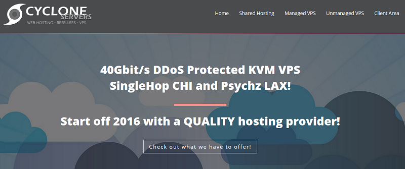 CycloneServers特价VPS 768MB内存DDoS VPS年付29美元