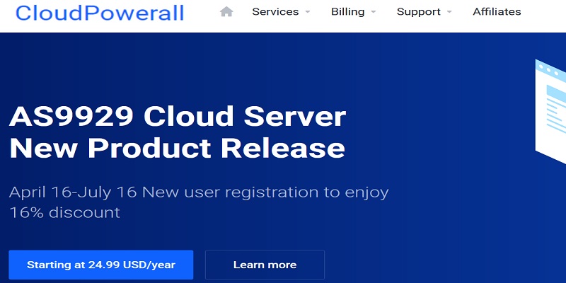 CloudPowerall新增年付16.99美元9299线路VPS方案